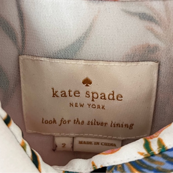 Kate Spade Picnic Perfect Blossom Fluid Floral Shirtdress  Preppy Summer Size 2 - Picture 10 of 16